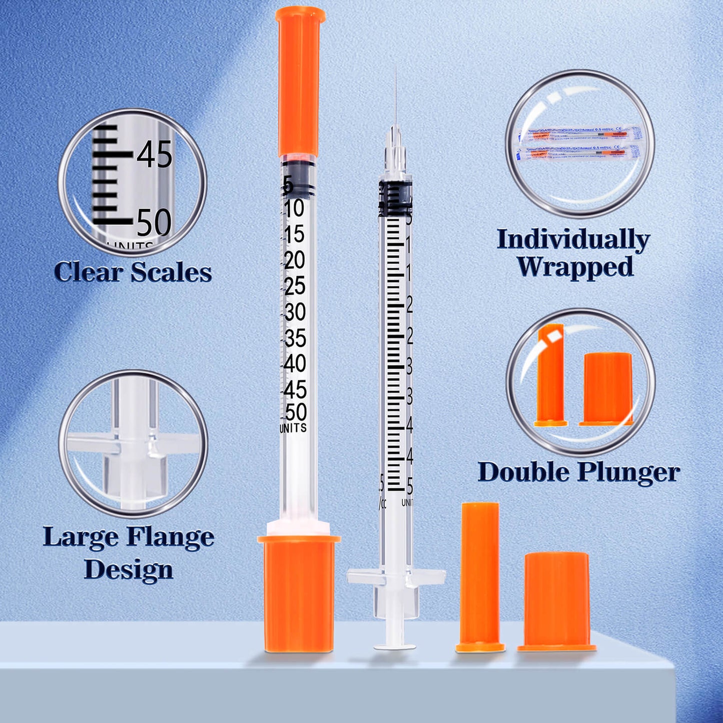 Diabetic Needles and Syringes, 0.5ml-30G-5/16"