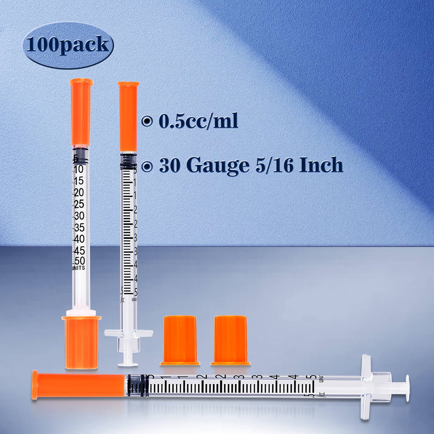 Diabetic Needles and Syringes, 0.5ml-30G-5/16"
